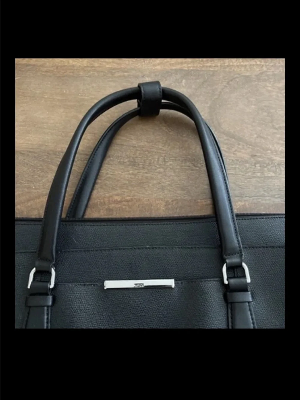 TUMI Angelica Commuter Briefcase Black Saffiano Leather Laptop Bag